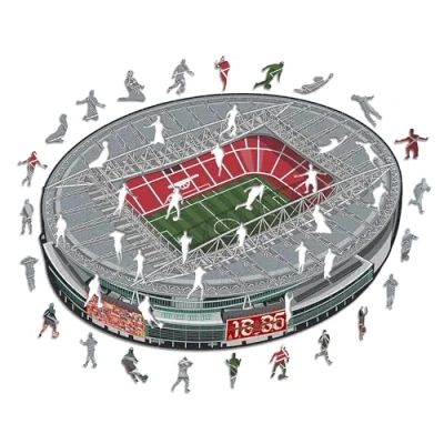 Image of Iconic Puzzles, Arsenal FC Emirates Stadium, 100% eco sustainable wooden puzzle with official license, size S, 150 pieces
