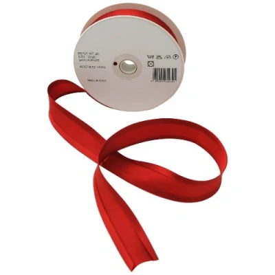 Image of Inastri Acetate Satin Bias Binding 25/5/5mm Colour Red 2020