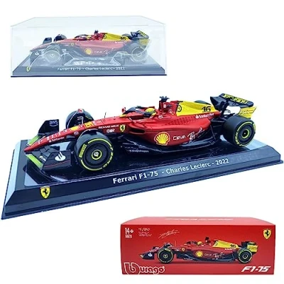 Image of HTLNUZD Bburago 1/24 2023 New F1 75#55 Sainz for Ferrari 75th Anniversary Static Formula One Alloy Racing Car Die Cast Vehicles Model Collectible Gift