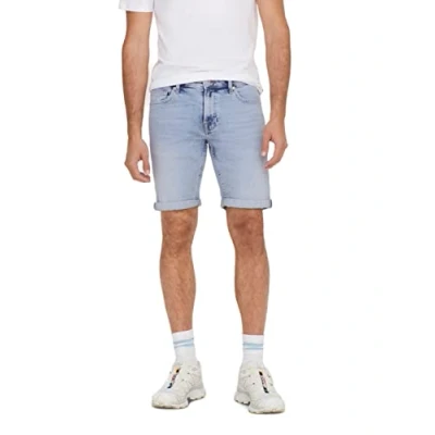Image of ONLY &amp; SONS Men&#039;s Onsply 5189 Shorts DNM Noos, Light Blue (Light Denim), S