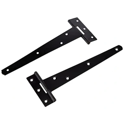 Image of Merriway BH01987 (2 Pcs) Light Duty Strap Tee Hinge, Black Japanned 200mm (8 inch) Pack of 2 Pieces
