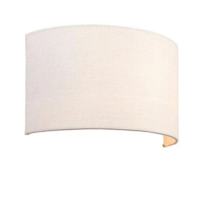 Image of Obi 1 Light Up &amp; Down Wall Vintage White Linen, Polyester Cotton, E27