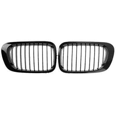 Image of 1999 2002 E46 2 Doors Coupe Cabriolet Pre facelift Glossy Black Kidney Front Grilles Grills Pair