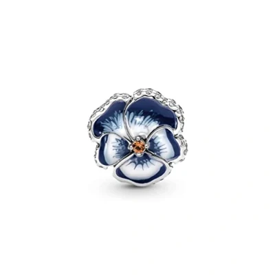 Image of Pandora Blue Pansy Flower Charm 790777C02