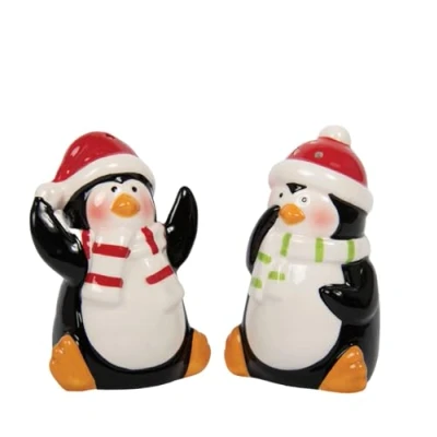 Image of Lesser &amp; Pavey British Designed Salt and Pepper Sets Shaker for All Type of Kitchens Perfect Home or Businesses Christmas Penguin