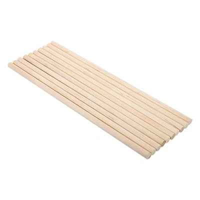 Image of Hardwood Sticks 10pcs 30cm Long DIY Wooden Arts Craft Dowels Pole Rods Sweet Trees Wood Tool 5 Sizes(10MM*30CM)