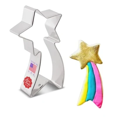 Image of Falling Star Premium Cookie Cutter 10.16 cm, Made in USA by Ann Clark