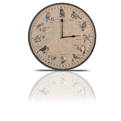 Image of Wild Birds Design Outdoor/Indoor Wall Clock. Garden, Patio Outdoor Clocks. Waterproof