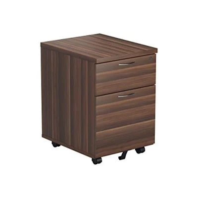 Image of Office Hippo Heavy Duty 2 Drawer (1 for Filing) Mobile Pedestal Filing Cabinet, File Cabinet with Anti Tilt Mechanism &amp; Lockable Storage, 5 Year Wty Dark Walnut