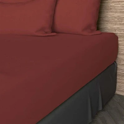 Image of Soleil d&#039;ocre, Fitted Sheet, Cotton, 57 Threads, Red, 90 x 200 cm