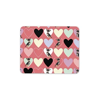 Image of Destination Vinyl ltd Cute Black Chihuahua Dog Mouse Mat Pad Love Hearts Fun Gift PC Computer #8741