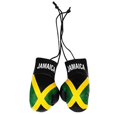 Image of Jamaican Flag Mini Boxing Gloves for the Car or Home