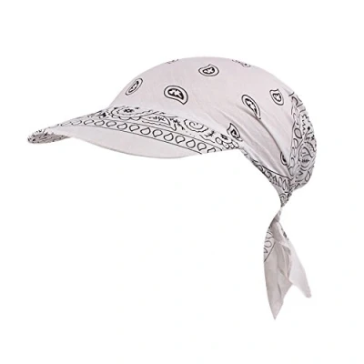 Image of Pirate Scarf Bandana Women&#039;s Cotton Beanie Headscarf Hats Retro Style Sun Hat Golf Tennis Baseball Turban Headwear Head Wraps Visor Cap 2023, White, One Size