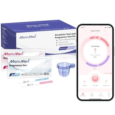 Image of MomMed 80 Ovulation Test Strips and 25 Early Pregnancy Strips(HCG25 LH80), &amp; Fertility Tests Kit with 105 Urine Cups, High Accurate for Women