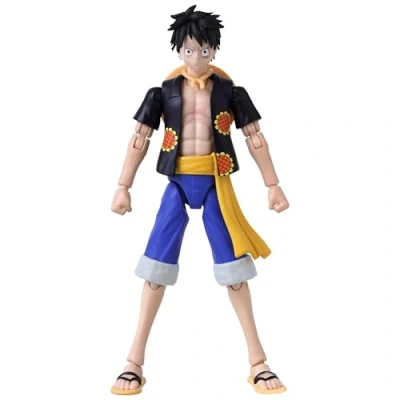 Image of BANDAI Anime Heroes One Piece Figures Monkey D. Luffy (Dressrosa Version) Action Figure 17cm Articulated With Extra Accessories Pirate Toys Range