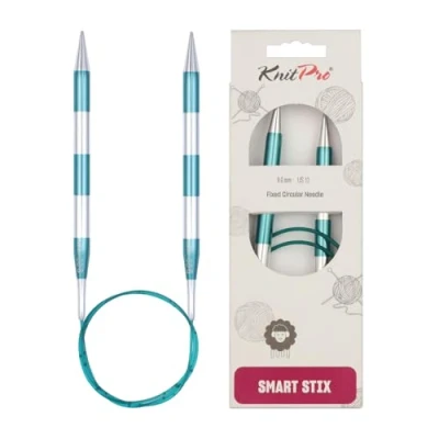 Image of KnitPro Knitting Pins: Circular, Metal Nylon, Green, 9mm