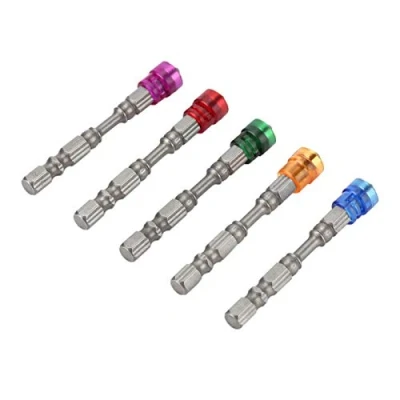 Image of Drywall Screwdriver Bits, Akozon 5Pcs S2 Steel Magnetic Cross Head PH2 Bits Set Bit Holder for Screws 1/4inch Shank(Mix Color)