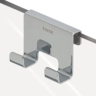 Image of Tiger Caddy, Shower enclosure, Towel hook 6 8 mm, Chrome, 35x70x50mm