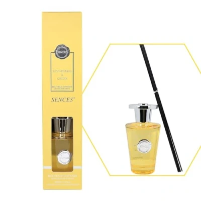 Image of Sences 1000ml Reed Diffuser Lemongrass &amp; Ginger with 55cm Reeds, Perfume Bottle Design, Long Lasting Scent, Gift Boxed