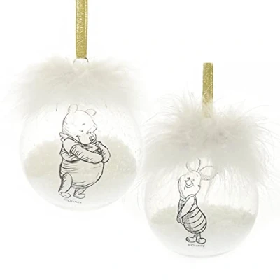 Image of Disney Winnie The Pooh &amp; Piglet Hanging Feather Baubles