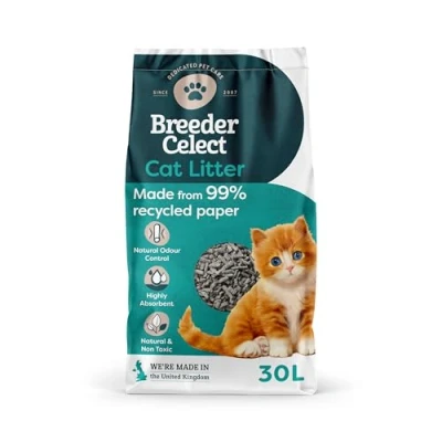 Image of BreederCelect Recycled Paper Cat Litter, 30 L (Pack of 1)