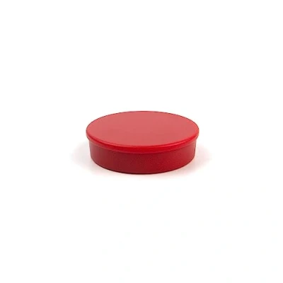 Image of Set of 5 Round Block Magnets 30 mm x 8 Red