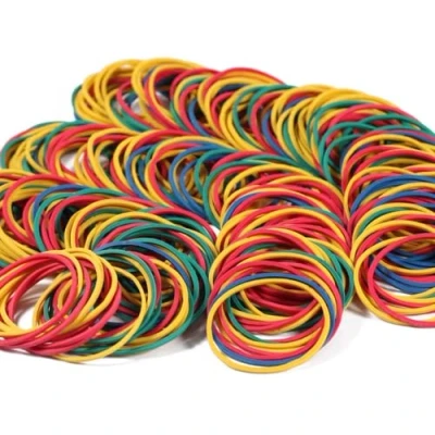 Image of 300Pcs Elastic Rubber Bands Coloured File Folder Natural Strong for School Home Office Supplies Industrial Crafts DIY 38mm
