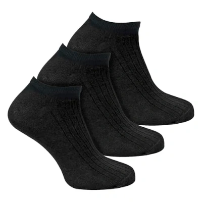 Image of Mens 3 Pack 100% Cotton Trainer Socks Sock Snob Short Low Cut Ankle in Sizes 6 11 &amp; 14 (11 14, Black)