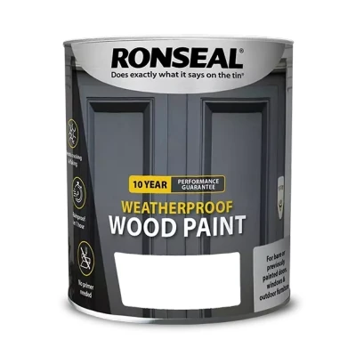 Image of Ronseal 10 Year Weatherproof Wood Paint Gloss, Royal Blue 750ml