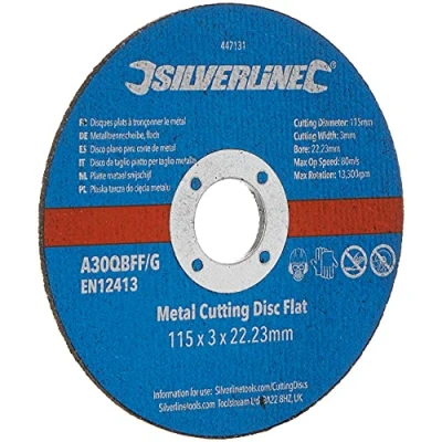 Image of Silverline Metal Cutting Discs Flat 10pk 115 x 3 22.23mm