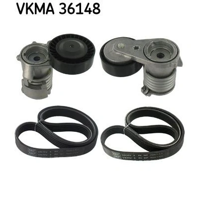 Image of 30777530, 30777531, 31251653, 31251654, 3342138 V ribbed belt set SKF VKMA 36148 VOLVO: V50, C30, C70 2 Cabriolet, FORD: Focus 2, KUGA 1