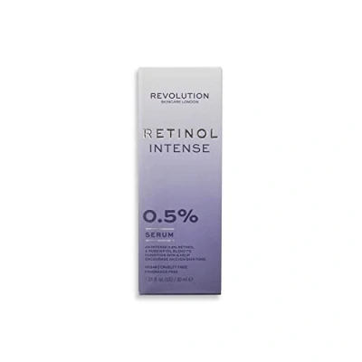 Image of Revolution Skincare London Retinol Serum for the Face, 0.5 Percent Intense Serum, Anti ageing/wrinkle/blemish, Natural Fragrance, Vegan and Cruelty Free, 30 ml