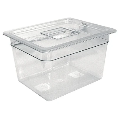Image of Vogue U236 Polycarbonate 1/4 Gastronorm Container, 1.6 L Capacity, 265 mm x 162 W 65 H, Clear