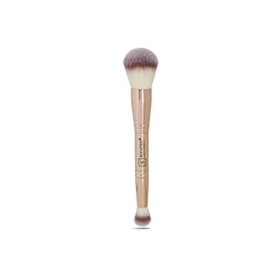 Image of Complexion Duo Makeup Brush from Sculpted by Aimee Double Ended, Travel Friendly for Foundation, Primer &amp; Concealer Application
