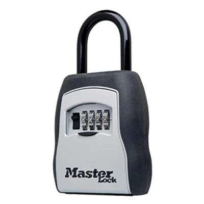 Image of Locking Combination 5 Key Steel Box, 3 1/2w x 1 5/8d 4h, Black/Silver
