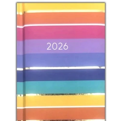 Image of 2025 Diary Pocket Size Week to View Diaries Full Year Journal Calendar Planner (Multicolor Stripes)