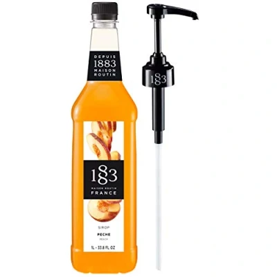 Image of Routin 1883 Premium Peach Syrup (Plastic Bottle) 1L + Pump