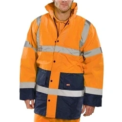 Image of Beeswift CONSTRUCTOR TRAFFIC Jacket TWO TONE FLEECE Orange/Navy SML