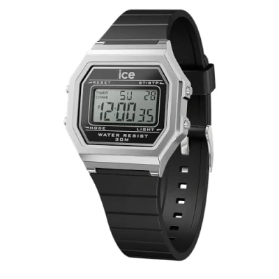 Image of ICE WATCH digit retro Black silver Women&#039;s wristwatch with plastic strap 022063 (Small)