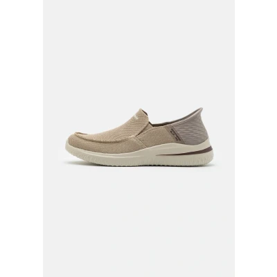 Image of Skechers Men&#039;s DELSON 3.0 CABRINO Slip On, Taupe Knit, 6.5 UK