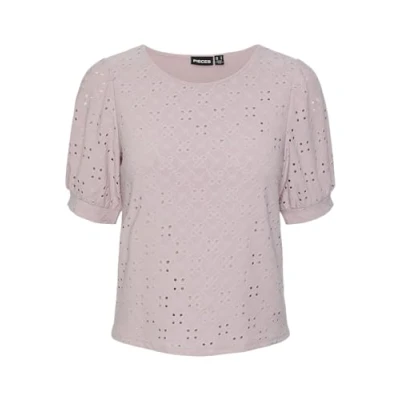 Image of PIECES Women&#039;s Pcmimi Ss O Neck Top BC T Shirt, Dawn Pink, S