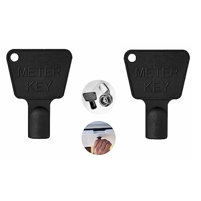 Image of Karrma Ltd. Gas Meter Box Key 2 Pack Triangle Electric Utility Used for and Boxes (Black)