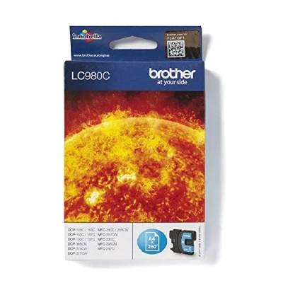 Image of Brother Lc980cbp Cyan Original Blister Ink Cartridge For Dcp 145, 163, 165, 195, 365, 373, 375, 377, Mfc 250, 255, 290, 295, 297
