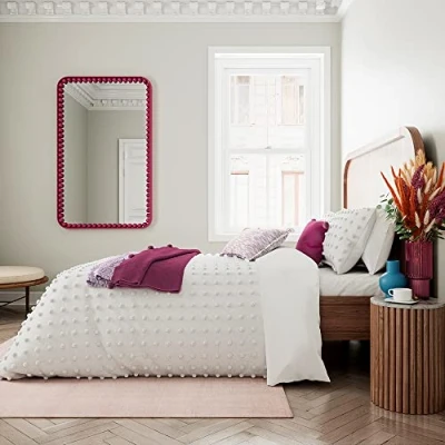 Image of HELENA SPRINGFIELD TUFTED SPOT COVER SET WHITE, Super King