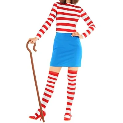 Image of Morph Red and White Striped Costume Womens Halloween For Women Adult M