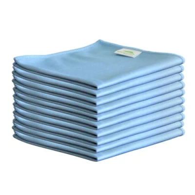 Image of Orvarto 10 x Microfibre Glass Cloths 36x36cm, Lint Free and Ultra Fine Cleaning for Windows Glass.