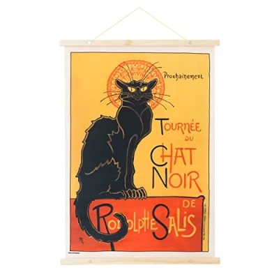 Image of Kokonote Le Chat Noire Wallscroll Hanging scroll/Poster/Kakemono/Wall Decor 19.7 x 27.6 inches / 50 70 cm French for The Black Cat