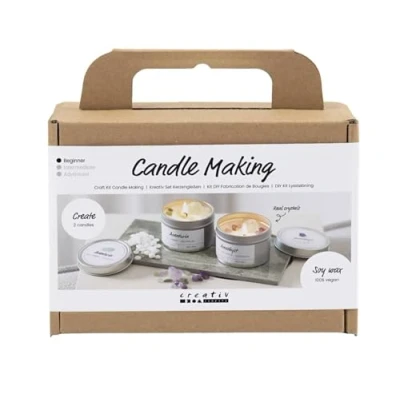 Image of CREATIVE Mini Craft Kit Candle Making, Cream, Off White, Soy Candles, 1 Pack, Mulricolour