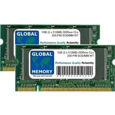 Image of 1GB (2 x 512MB) DDR 266/333/400MHz 200 PIN SODIMM MEMORY RAM KIT COMPATIBLE WITH LAPTOPS/NOTEBOOKS