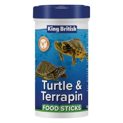 Image of King British Turtle &amp; Terrapin Food Sticks 90g Complete Floating to Encourage Natural Feeding Behaviour High in Protein Helps Support Healthy Shell Development